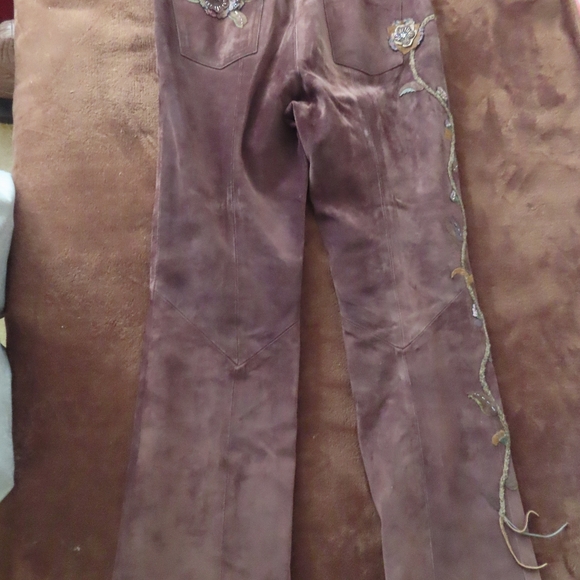 Gossamer Wings  suede leather Pants by Barbara Grimes (no size read!!!!!!!) - Picture 2 of 9